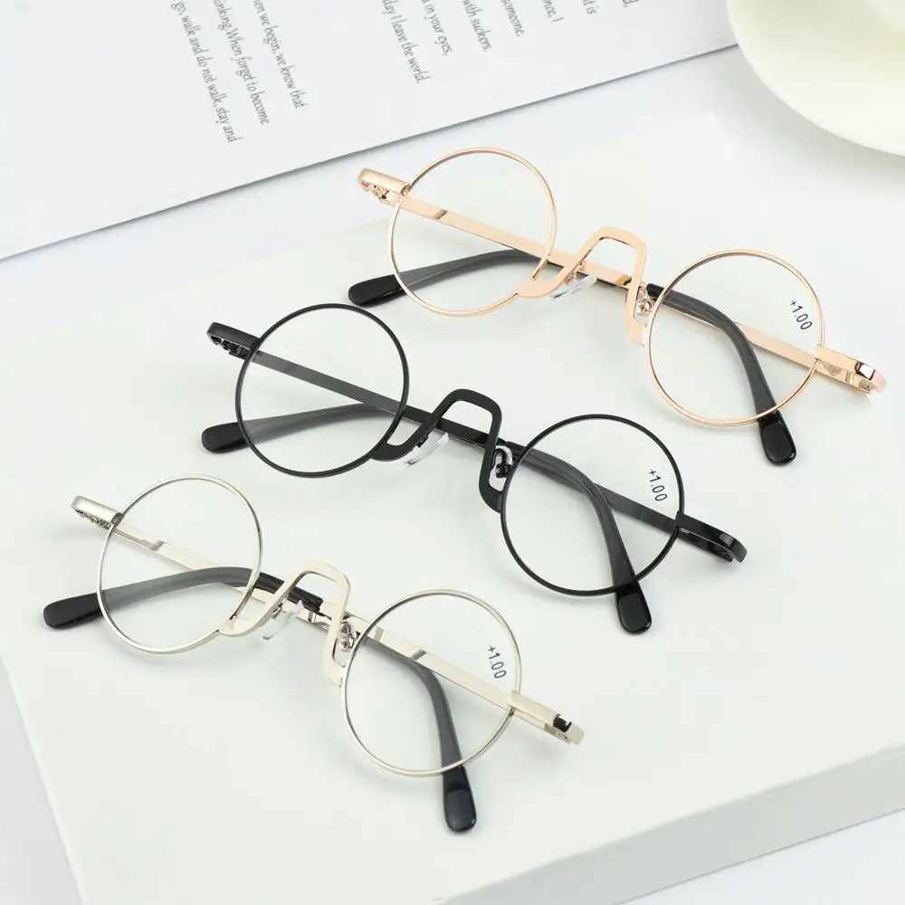 New Classic Round Anti Blue Light Metal Frame Reading Glasses Men Women Anti-fatigue Vision Care Presbyopia Eyeglasses +100~+400 W250513