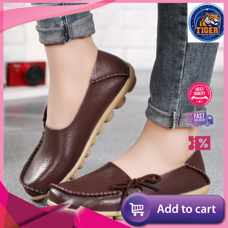 Ddmytiger Oversized Two Layer Cowhide Mother S Single Perforated Comfortable Dou Women Shoes Nurse Outdoor Shoes