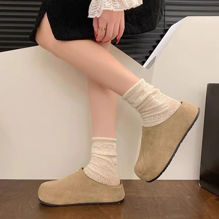 Free shipping. Designer's retro thick-soled one-legged toe cap shoes for the summer of 2025. Versatile, popular, lazy and fashionable slippers wi