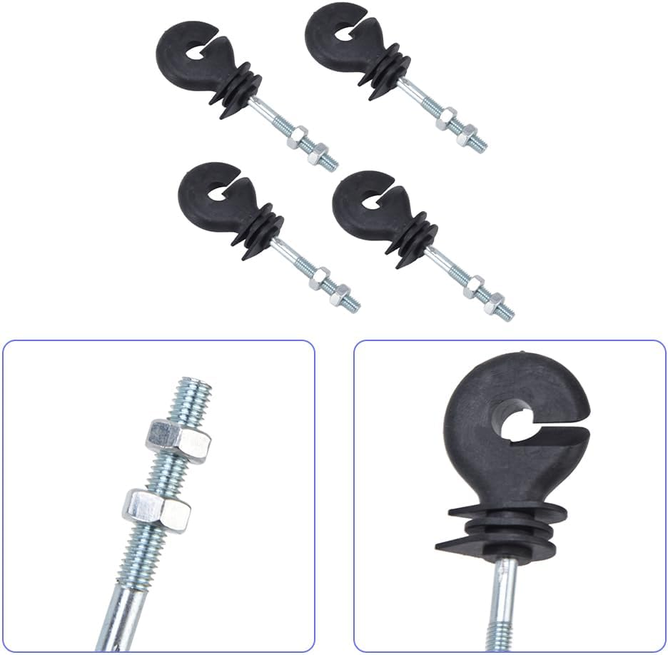 Electric Fence Insulator Screw, Insulated Screw in Fence Fastener Ring for Maintenance Farm Animal Fencing Sturdy Durable Easy Replace