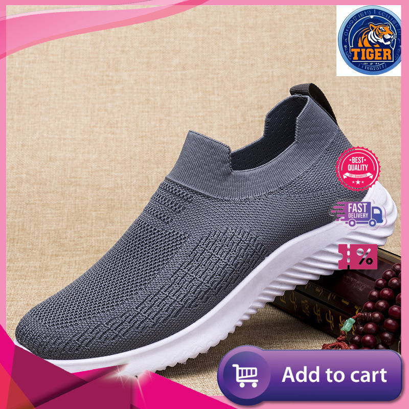 Ddmytiger Men S With One Foot Lazy Student Fly Woven Mesh Surface Shallow Mouth Sports Shoes Breathable Lightweight Running Casual Trendy Outdoor Shoe