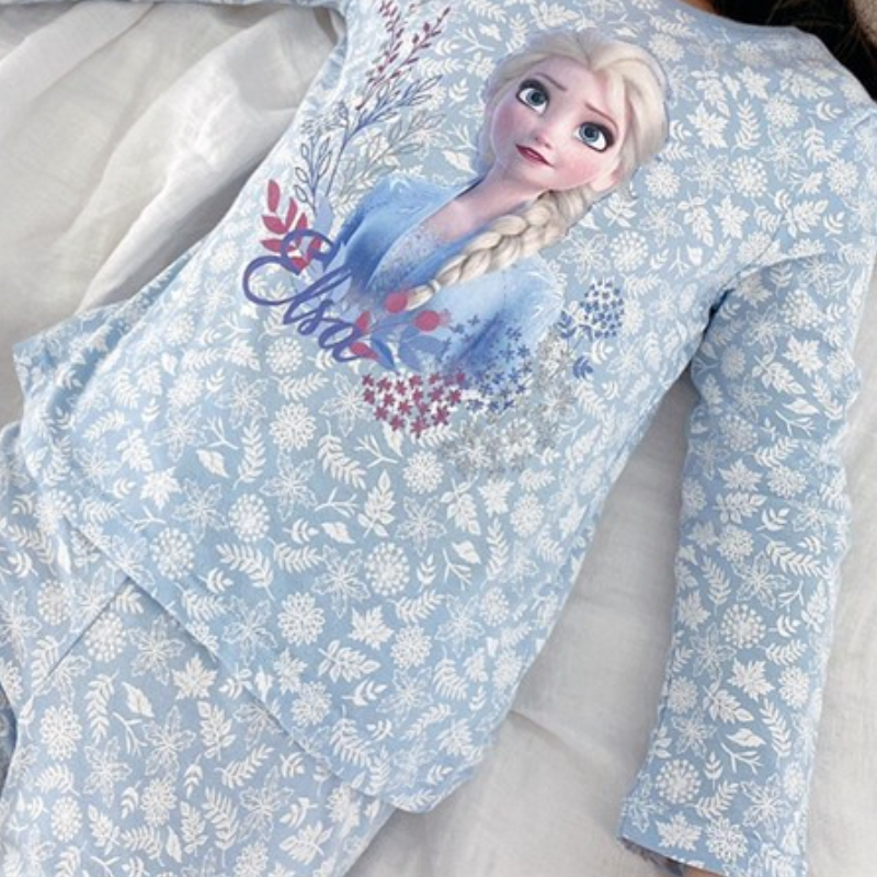 DISNEY Frozen Elsa princess kids designer clothes Children's pajamas girls' spring and autumn sleeping dress summer pajamas children's 