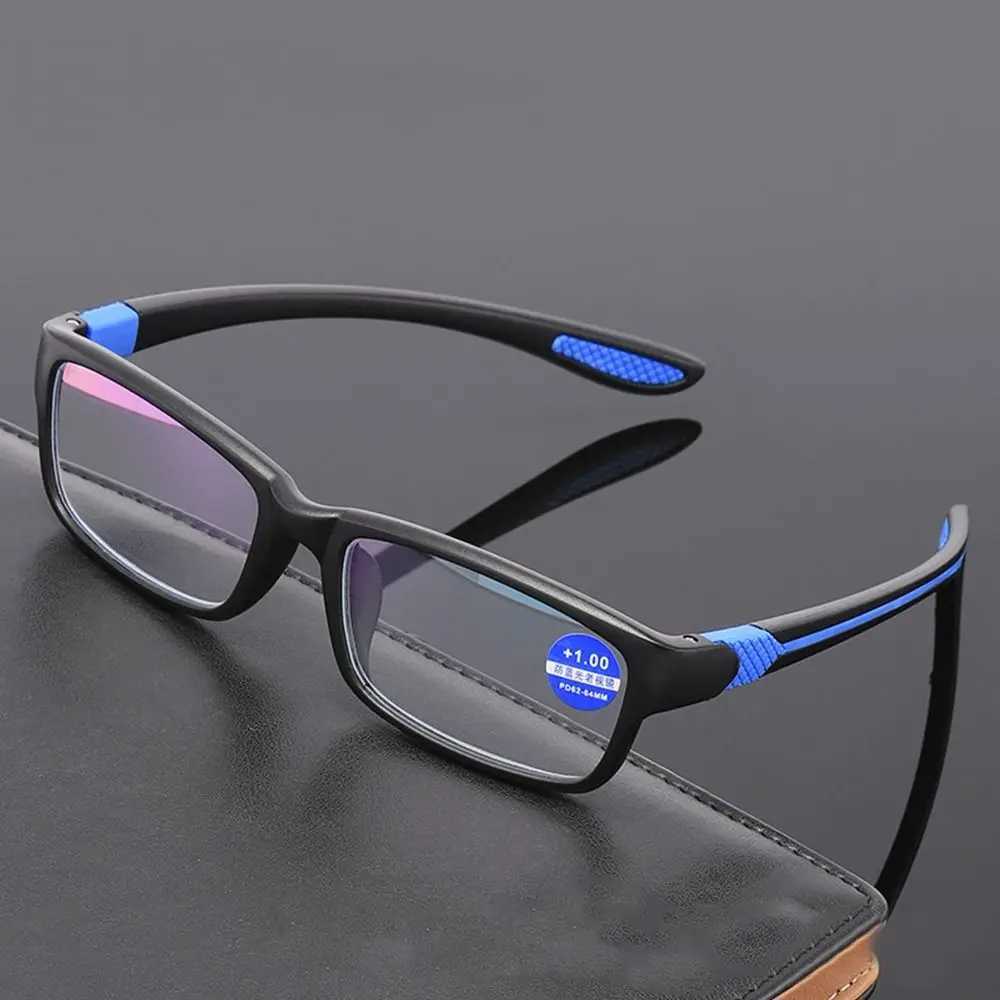Reading Glasses Men Women Sports Anti-blue Light Reading Eyewear Black Red TR90 Frame Presbyopia Eyeglasses +100 to+400 glasses W250513