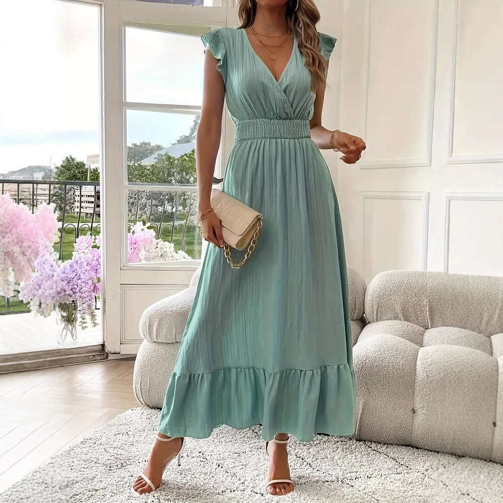 Women Clothes Dress New Women S Long Summer Short Sleeved Dress KQ