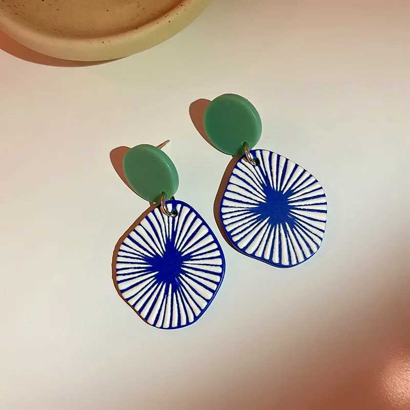 Acrylic Resin Korean Geometric Earrings Simple Round Square Triangle Drop Dangle Earrings for Women Girl Party Jewelry Y250510