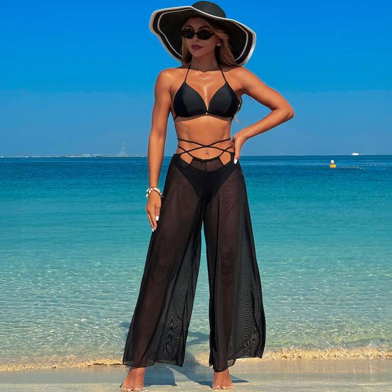 European and American adult women's hot spring three piece set swimwear bikini swimsuit 2025 new style chic elegant clothing
