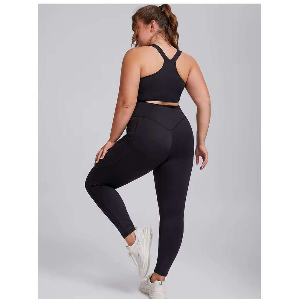 DHEssentials Large Size Sports Underwear for Exercise and Fitness, Women's Intensity Anti Shock Brushed Sportswear, High Impact Set