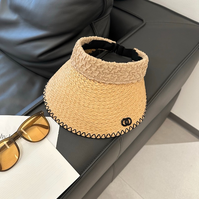 Stylish Straw Sun Hats with Frayed Edges and Black Trim Fashionable Summer Accessory for Women Breathable Hat for Outdoor Activities UV Protection Headwear