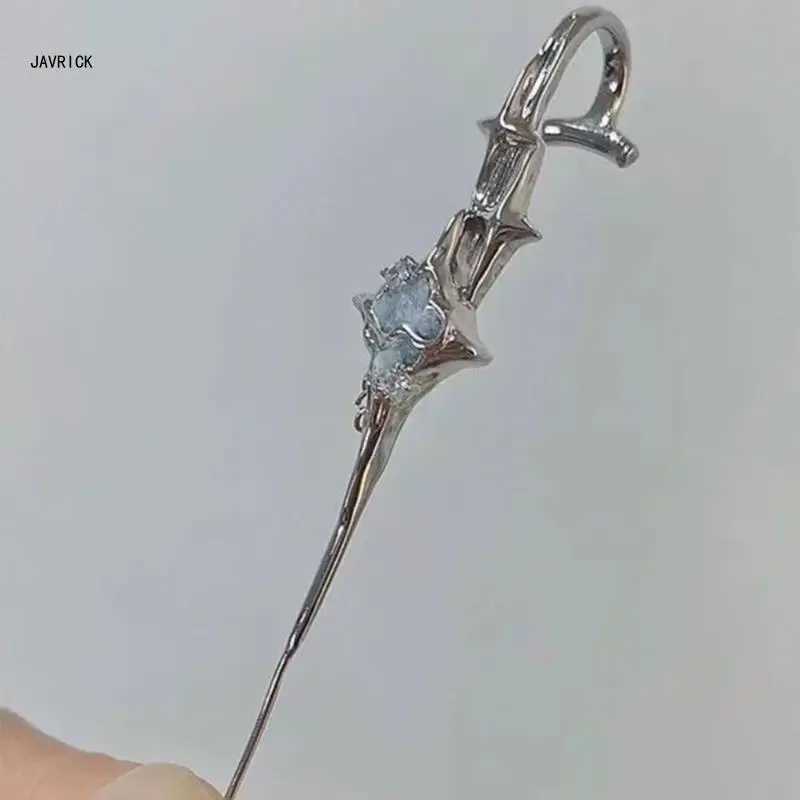 Retro Geometric Four-Pointed Star Earrings Niche Advanced Anti-sensitivity Front and Back Earrings Puncture Ear Needle Y250510