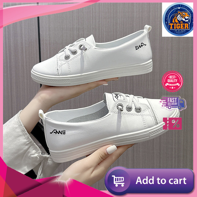 Ddmytiger Soft Leather Summer White Versatile Pedals Breathable Comfortable Sole Top Single Women S Spring And Autumn Board Shoes Outdoor Shoes