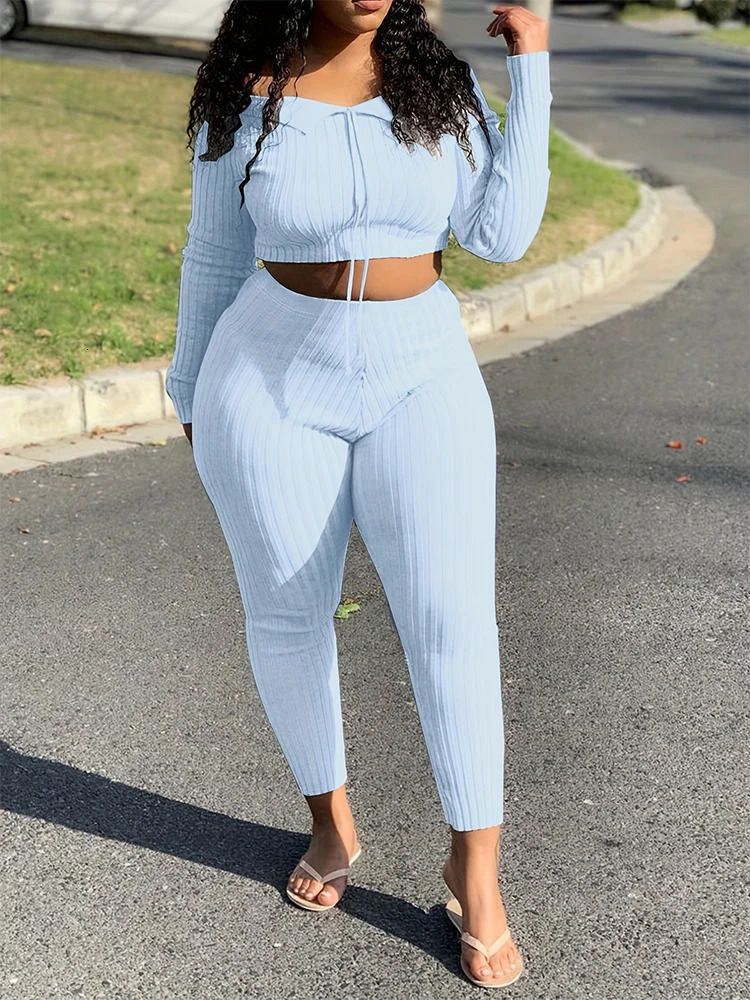 Plus size mesh twopiece nightclub set long sleeved crew collar top and straight pants sexy perspective womens nightlife 250427