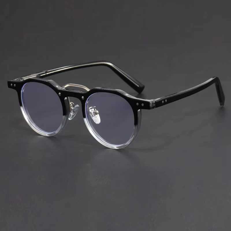 Retro Anti Blue Light Reading Glasses Women Men Round Myopia Glasses in Trend Retro Prescription Eyeglasses Photochromic Lens +1 W250513