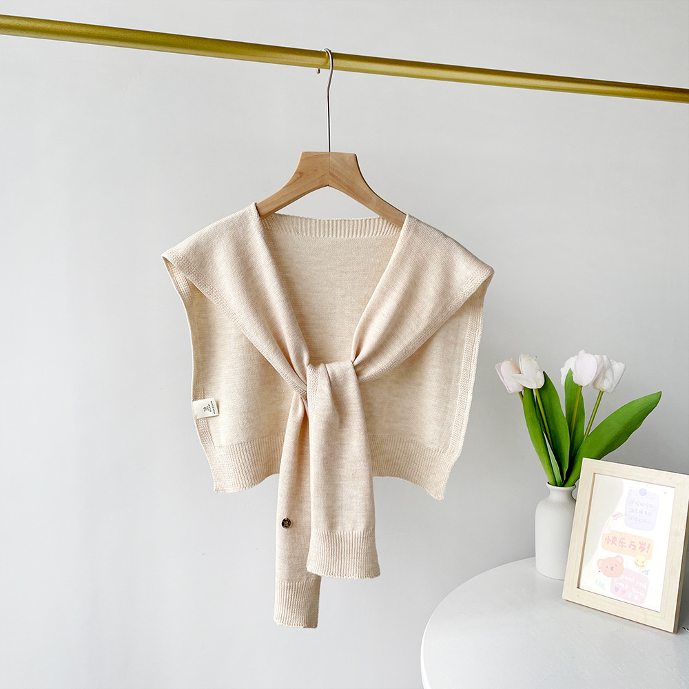 K706 Fashion knitted shawl Korean style ladies spring and autumn new style outer wear solid color shawl versatile wool knitted shawl wholesale