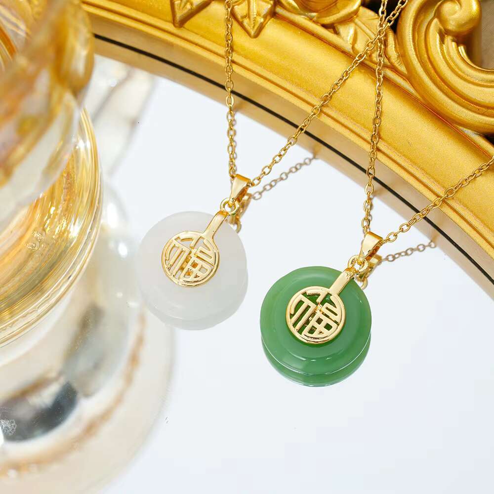 Fashionable women's and men's gold-plated fashion circle jewelry pendant necklace