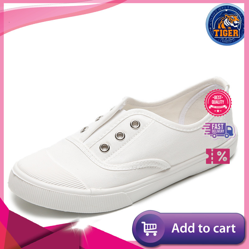 Ddmytiger Summer New Style Lazy Canvas Women S Versatile White Cloth Flat Casual Board Shoes Outdoor Shoes