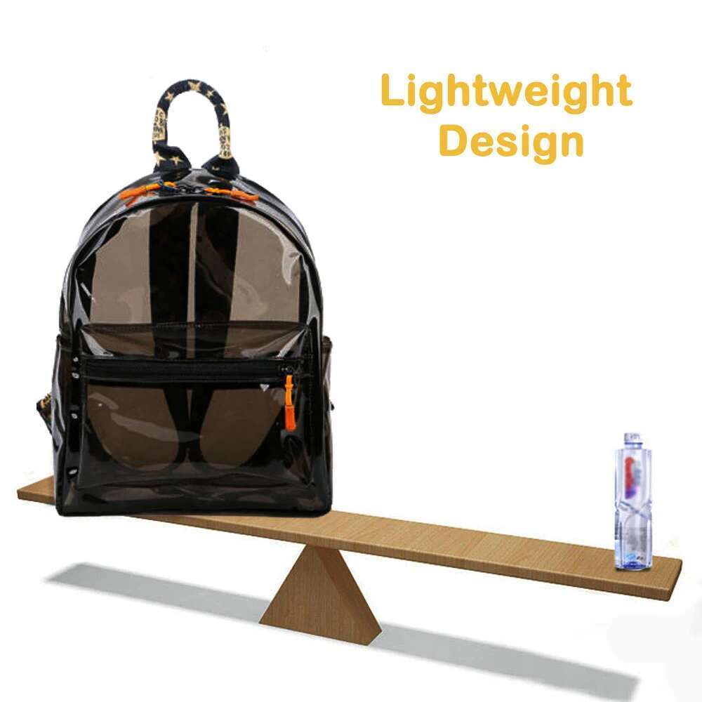 TINYAT Durable Transparent Student Backpacks Waterproof Mini Capacity Solid Color For Women Travel Music Concerts Use