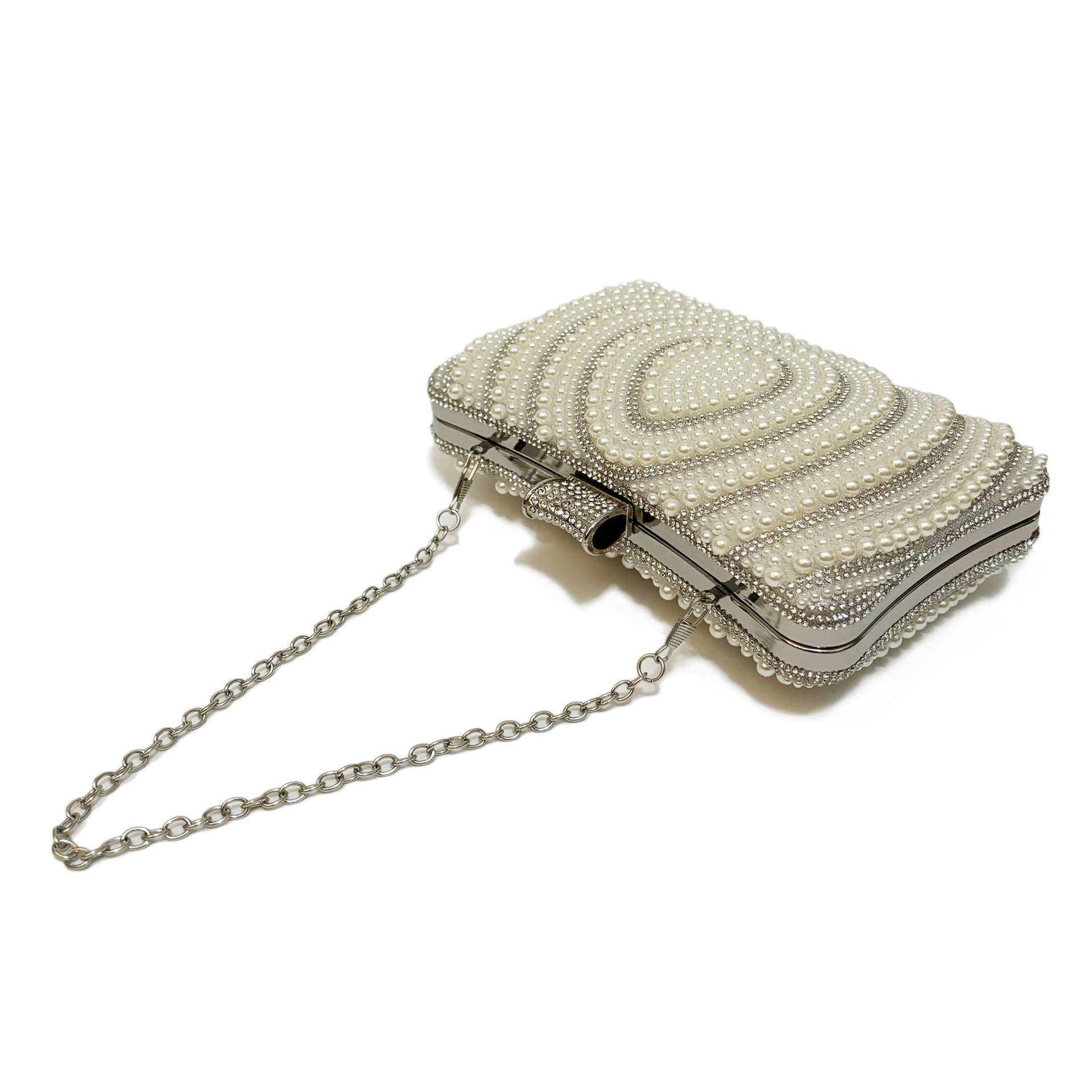 Hot selling double-sided pearl dinner dress handbag with one shoulder and crossbody for women