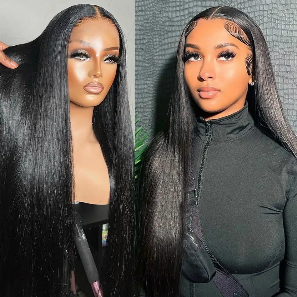 38 40 Inch 220 Density Frontal Wig For Black Women Brazilian Wigs Human Hair Bone Straight HD Transparent Lace Front Wigs Synthetic Front wigs