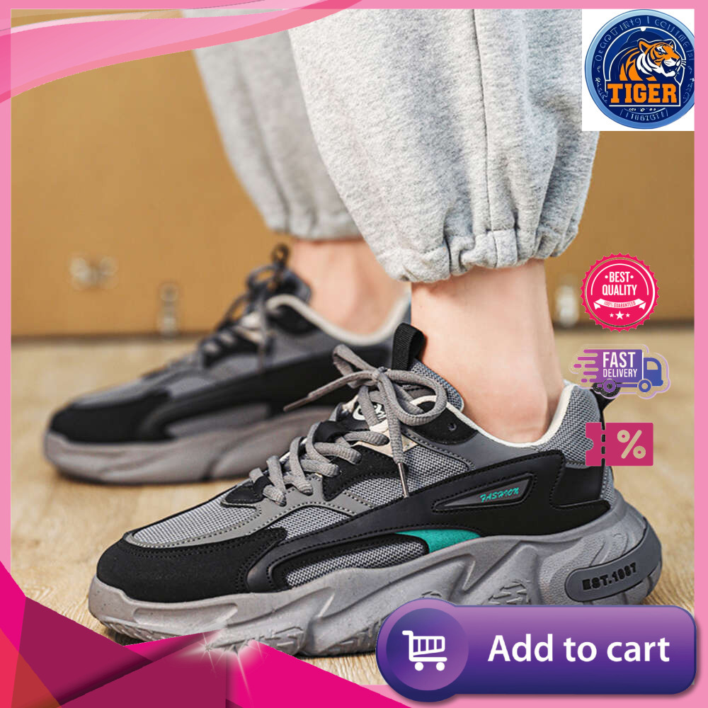 Ddmytiger Sole Versatile Thick Clunky Sneaker For Men New Trend Mesh Lace Up Breathable Casual Sports Shoes Increased Soft Soles Outdoor Shoes