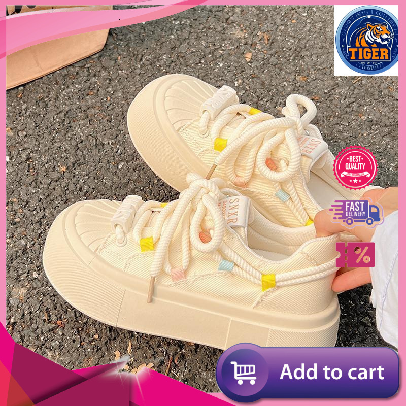 Ddmytiger Canvas Women In Spring And Summer Breathable New Style Thick Soled White For Niche Shell Toe Casual Board Shoes Outdoor Shoes