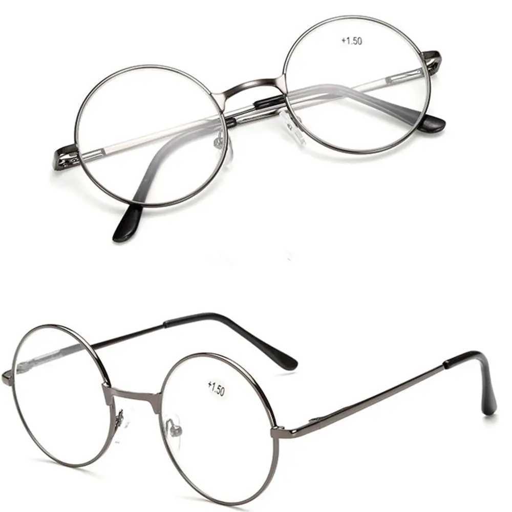 Round Metal Reading Glasses 2023 New Ultra Light Spring Hinge Eyeglasses Vision Care Eyewear Diopter +1.00~+4.0 for Women Men W250513