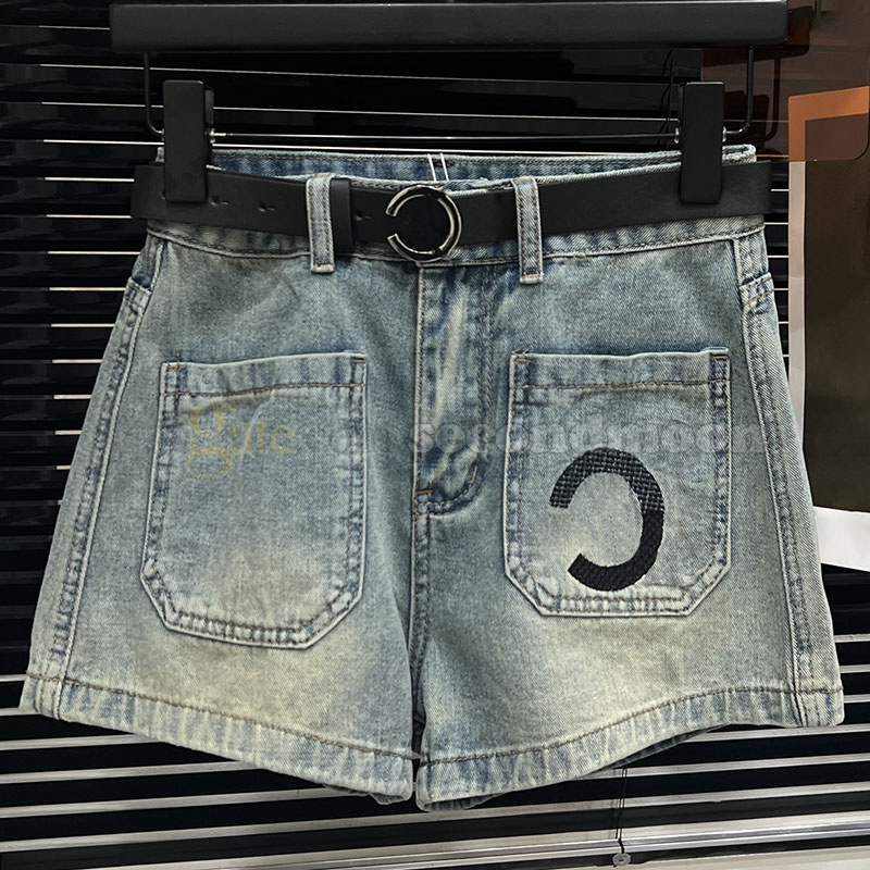 Women Sexy Skinny Jeans Summer High Waist Shorts Vintage Style Denim Pants Designer Letters Jacquard Pants