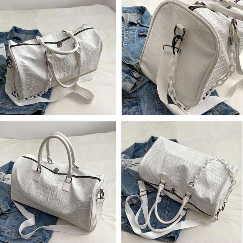 Fiess Gym Travel PU Women Multifunction Training Handbag Carry On Shoulder Outdoor Crossbody Large Weekender Bag Duffel