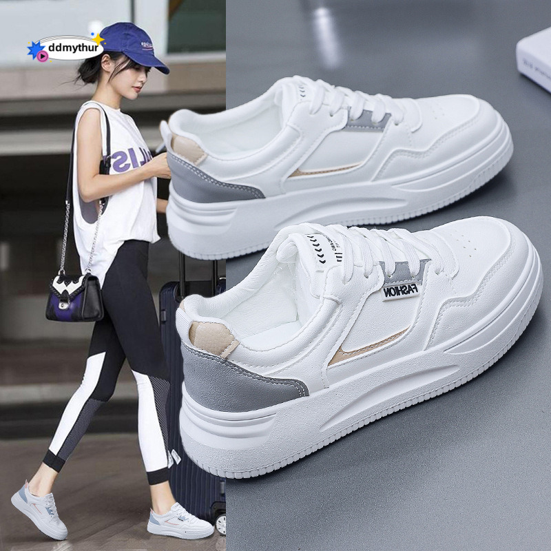 2025 Spring New White Women's Versatile Breathable Dad Lightweight Casual Sports Running Shoes QR-663 ddmythur