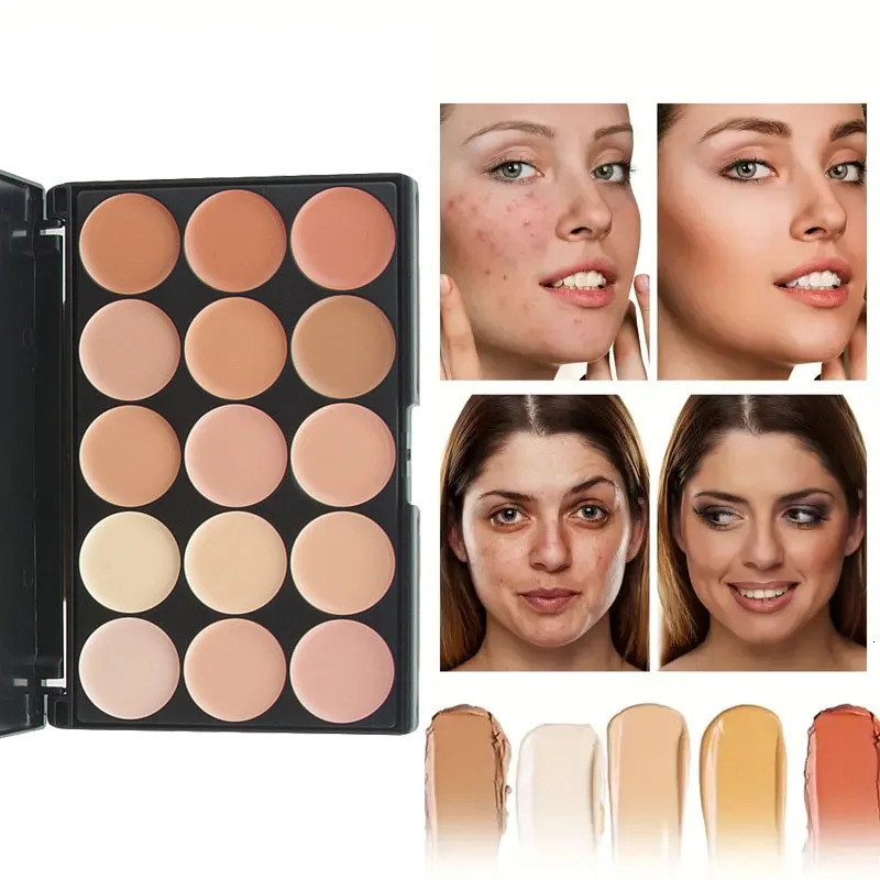 2pcs set of 15-color Concealer Palette With BrushFace Makeup And Print Waterproof Resistant Concealer Cosmetics 250512