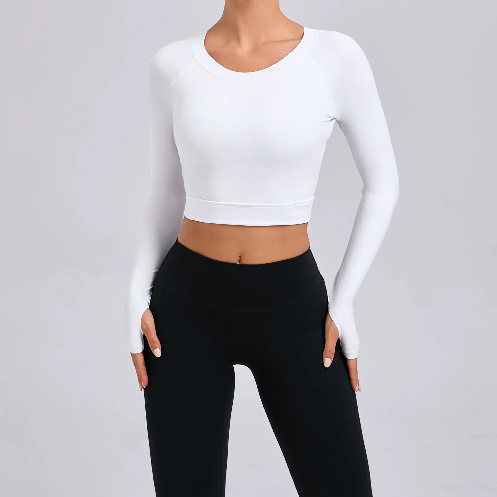 Sports Bra with Pads for Women Long Sleeve Hollow Out Shockproof Running Fitness Gym Clothes Autumn and Winter 250513
