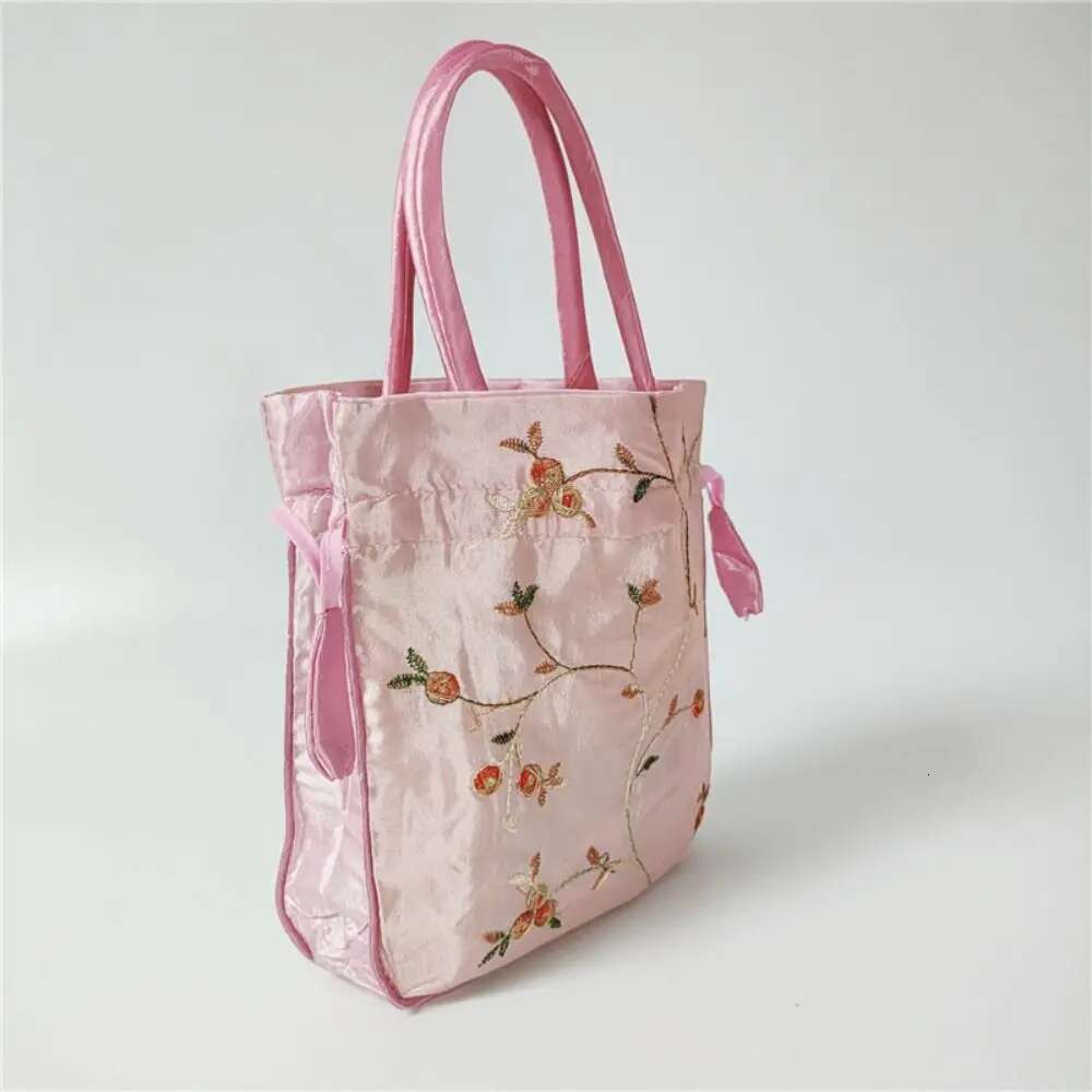 Elegant Ethnic Cosmetic Handbag Women Handbags Embroidered Flower Small Bucket National Style Purse Jewelry Bag