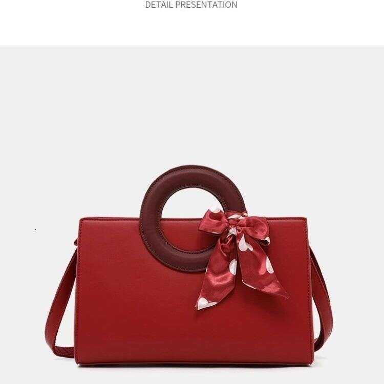 Bridal red elegant bridesmaid zipper new hand-held crossbody shoulder bag outdoor wedding bag