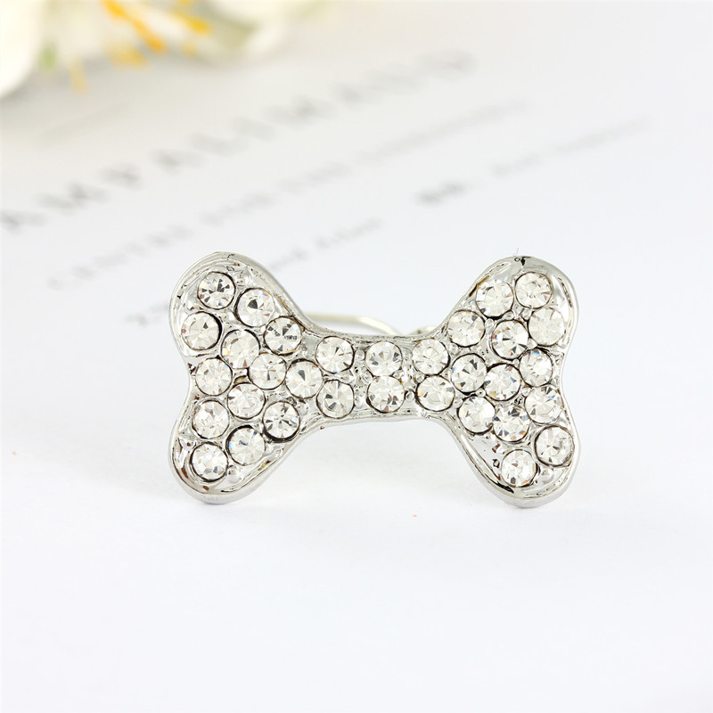 5 Pcs Girl Dog Hair Clips Cute Dog Bone Hairpin Pink Hair Barrettes Rhinestones Dog Hair Pins for Puppy Kitten Pet Party Birthday Hair Grooming Access