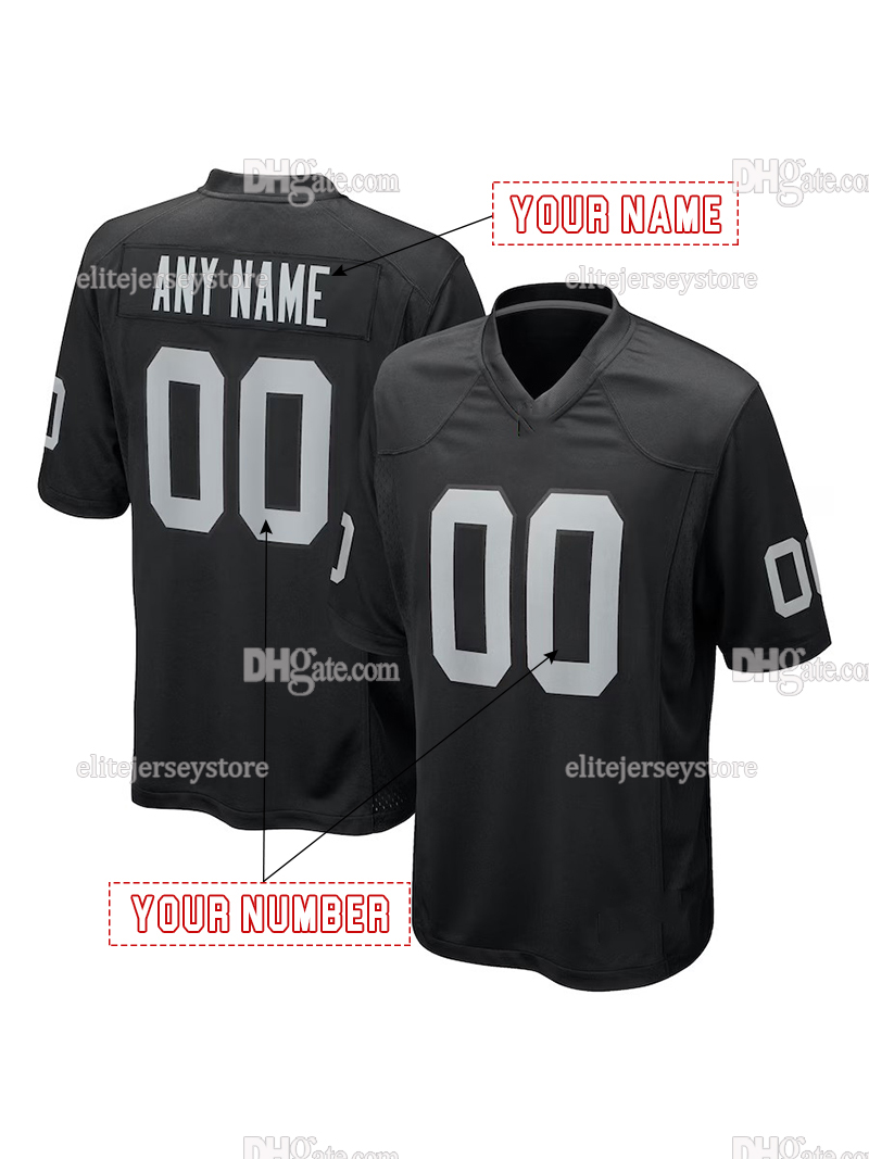Personalized Custom Football Jersey Ashton Jeanty Maxx Crosby Brock Bowers Men Women Youth Any Name Number Embroidered Letter Number Design Polyester