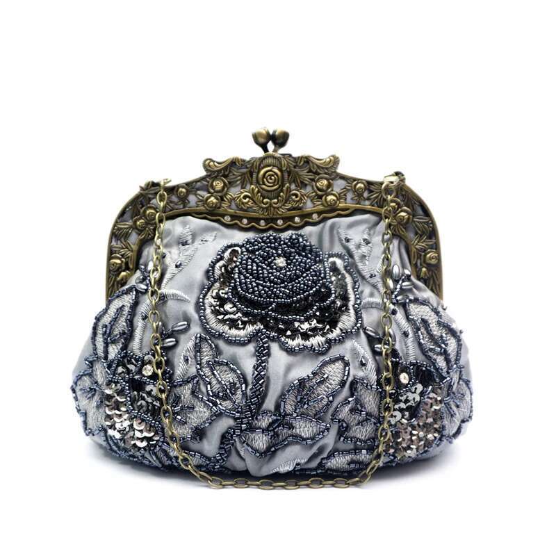 Designer Bag 2025 Retro Handbag Versatile Dinner Hanfu Qipao Oblique Cross Ethnic Style Women's Handmade Dress Bag Luxury Bag
