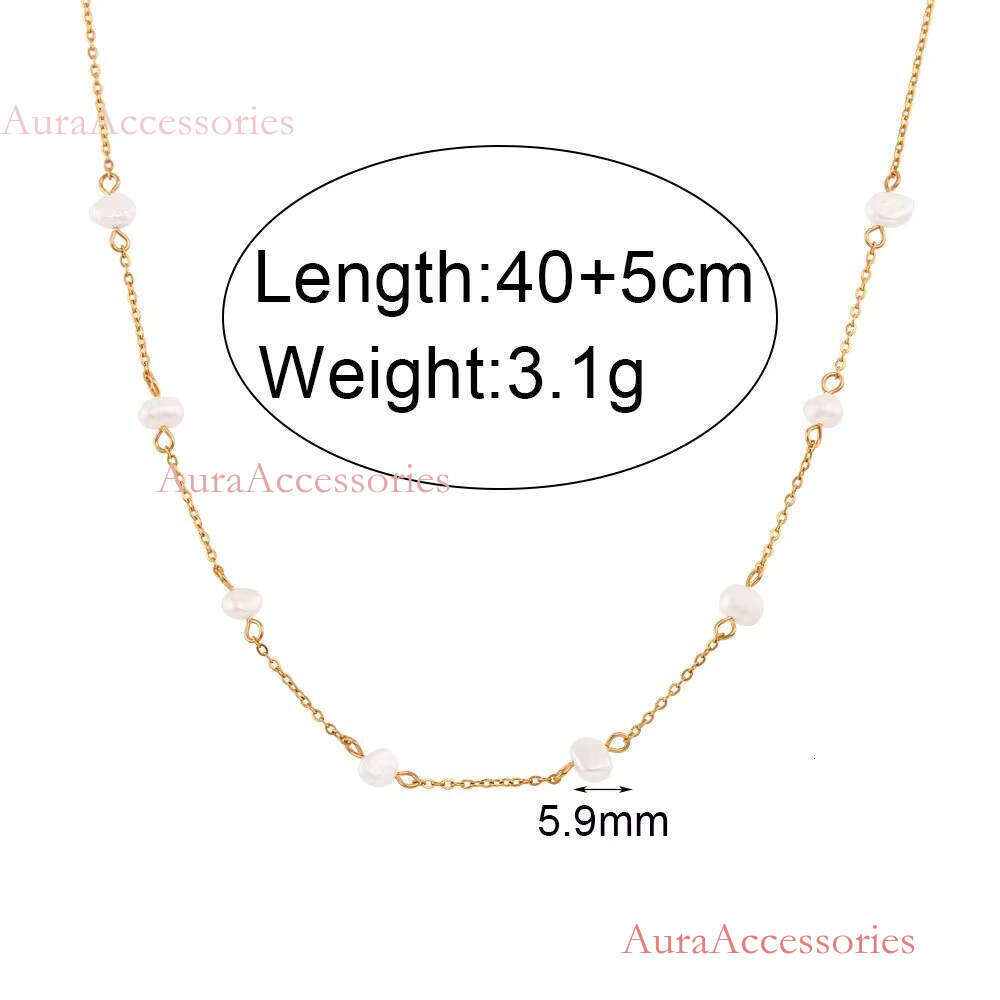 Fashion Simple Popular Bracelet Jewelry Stainless Steel Freshwater Pearl Chain Bridal Necklace