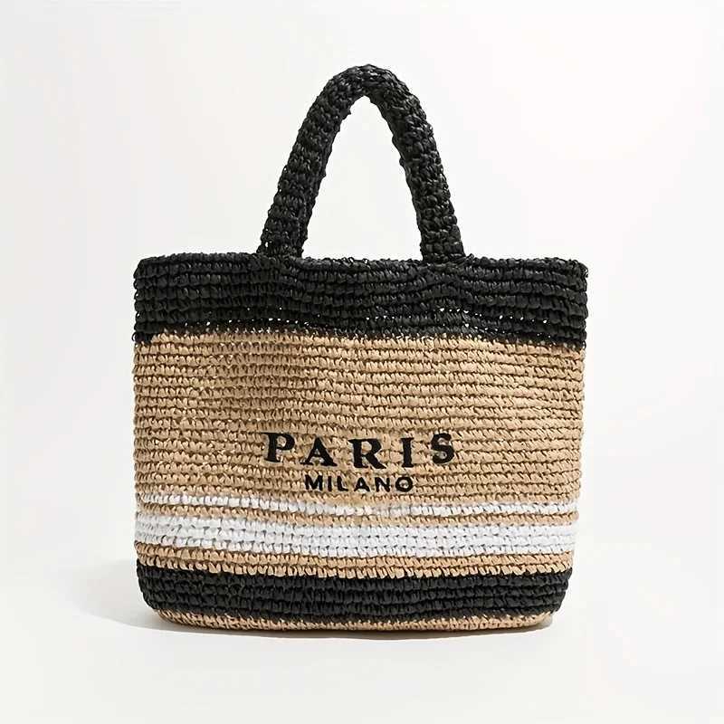 Casual Large Capacity Straw Tote Bag Designer Letters Women Handbags Handmade Woven Summer Beach Bag Big Shopper Purses 2024 Z250513
