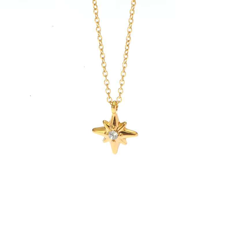 Fashion stainless steel jewelry gold-plated heart-shaped pendant women's necklace