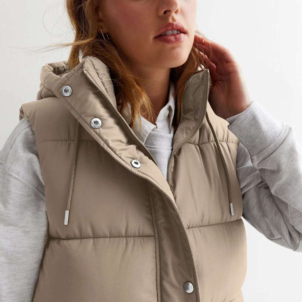 Women'S Autumn And Winter Temperament Sleeveless Cardigan Mid-Length Cotton Vest Coat Abrigos Mujer Invierno Chamarras Muje