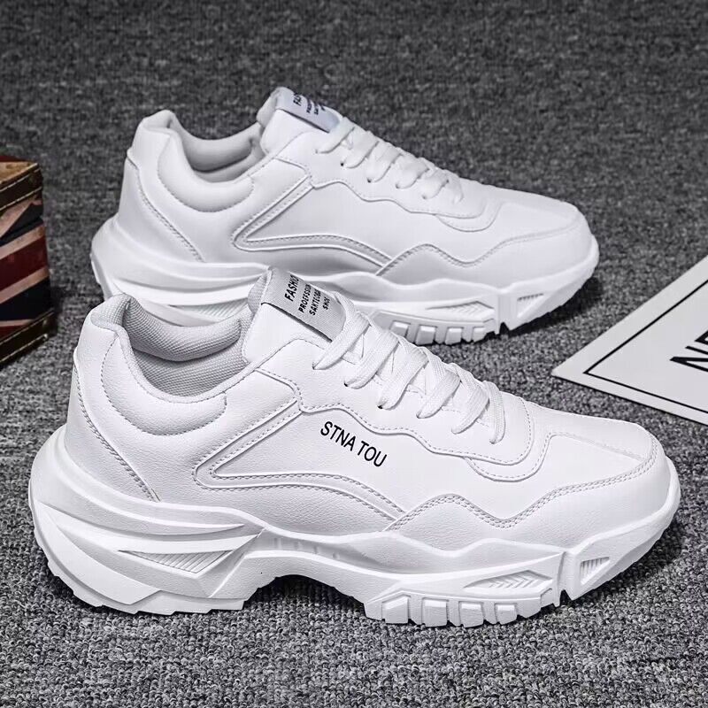 Men S Spring New Breathable White Men S Korean Version Casual Shoes Versatile Interior Height Increasing Sports And Leisure Dad Trendy Shoes Ddmysatur