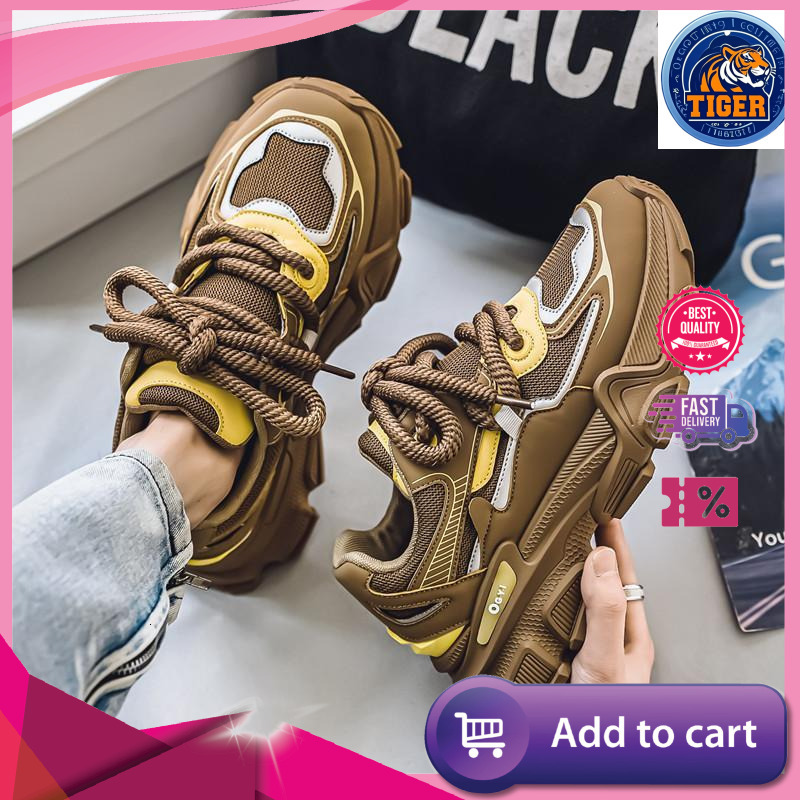 Ddmytiger Internet Celebrity New Spring Mesh Breathable Casual Men S Height Increasing Sports Dad Trendy Shoes Outdoor Shoes