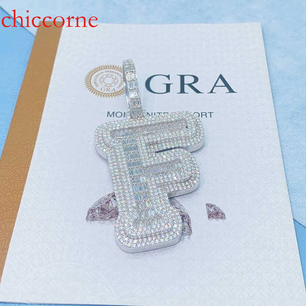 sterg sier fashion jewelry pendent necklaces hiphop moissanite dia custom letter pendant for gift Any alphanumeric customization