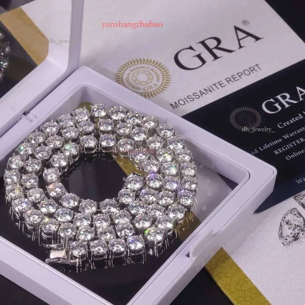 Jewelry designer hip hop necklace 2mm 3mm 4mm 5mm ice dia sterg sier Moissanite tennis bracelet
