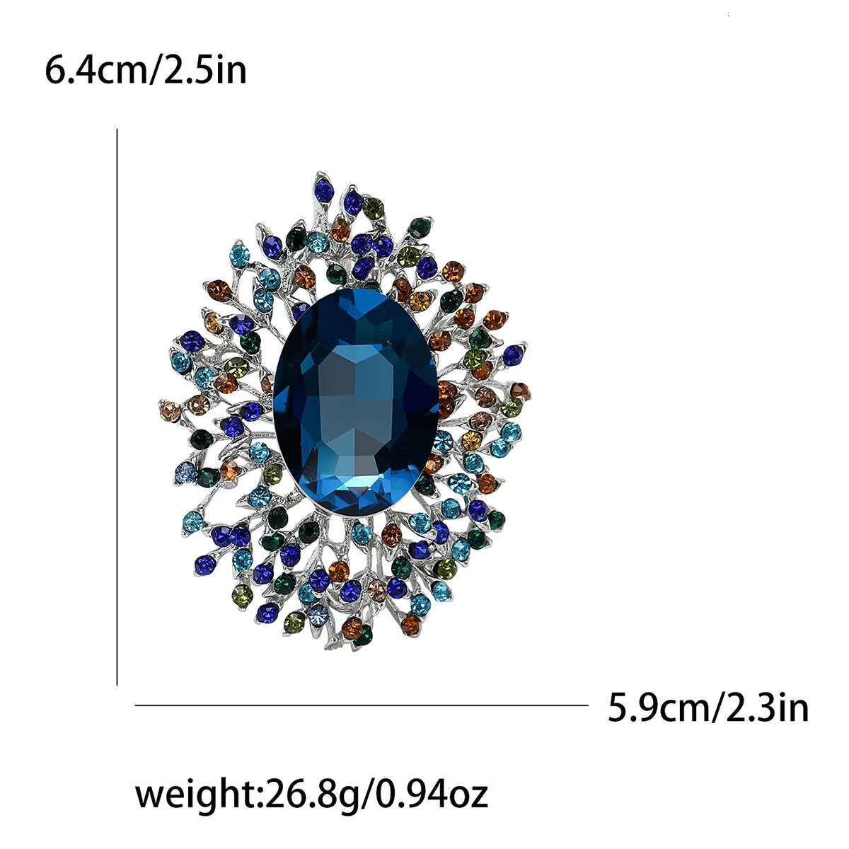 Hot Sale Fashion Diamond Rhinestone Flower Brooches for Women Large Round Classic Brooch Pin Vintage Elegant Accessory