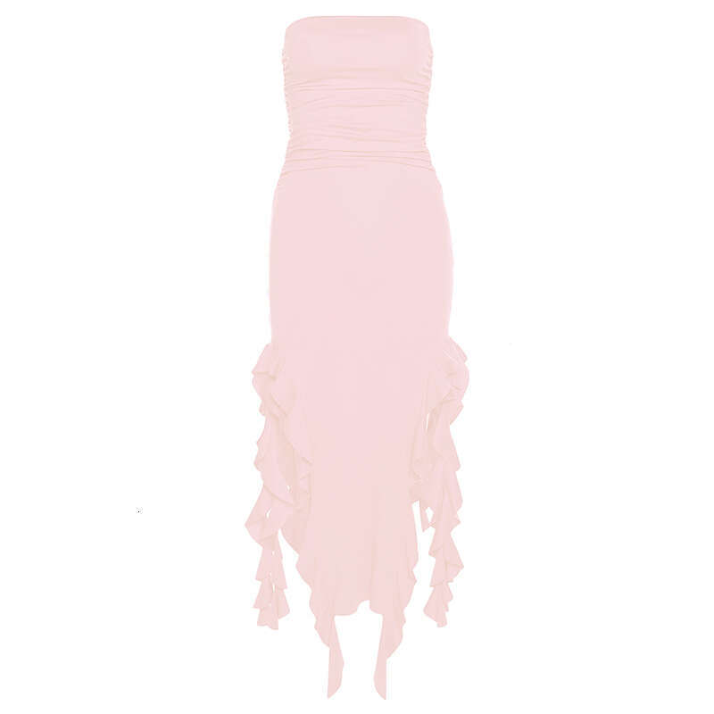 Women Clothes Dress Wind Spring Fashion Trendy Women S New One Shoulder Strapless Hip Hugging Slim Fit Irregular Dress KQ