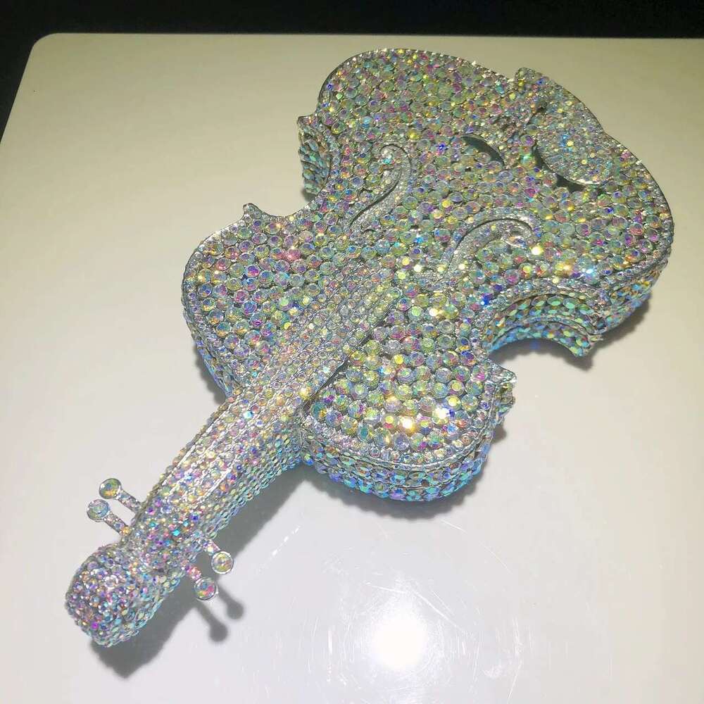 Designer Bag 2025 New Design Violin Dia Deluxe Rhinestone Clutch Birthday Party Dinner Bag Luxury Bag