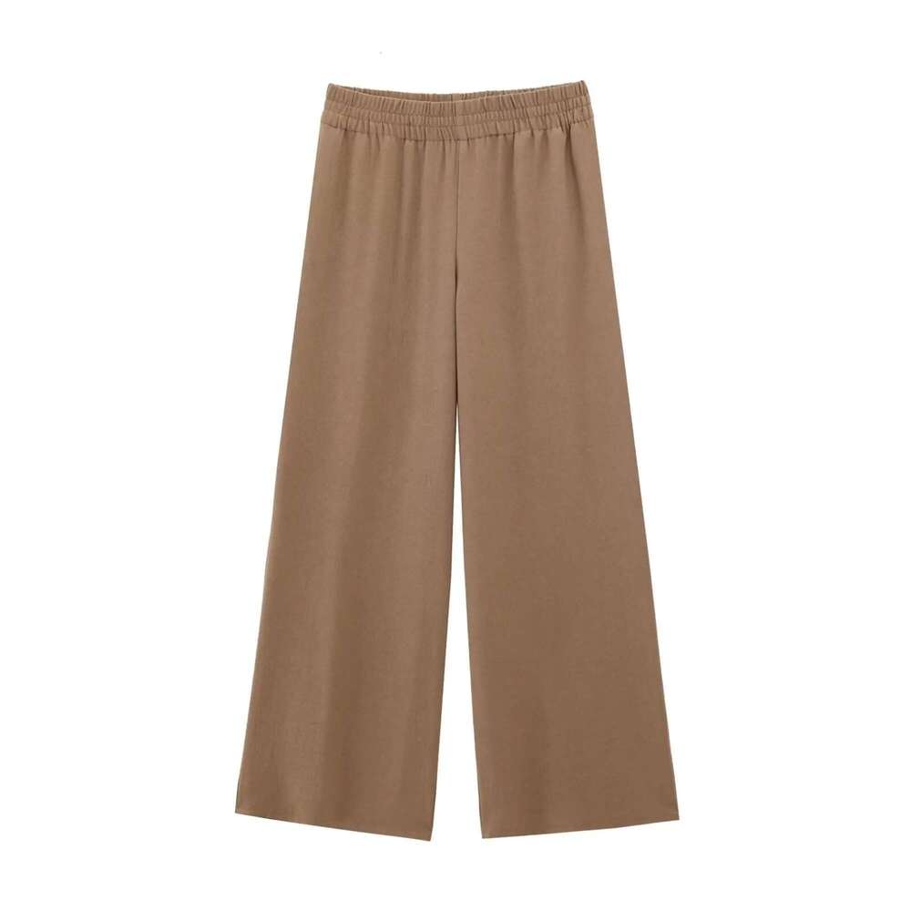 TFMLN 2025 Spring Summer Women Solid Blouse Sets Fashion Lapel Single Breasted Drawstring Top Elastic Waist Pant Outfits
