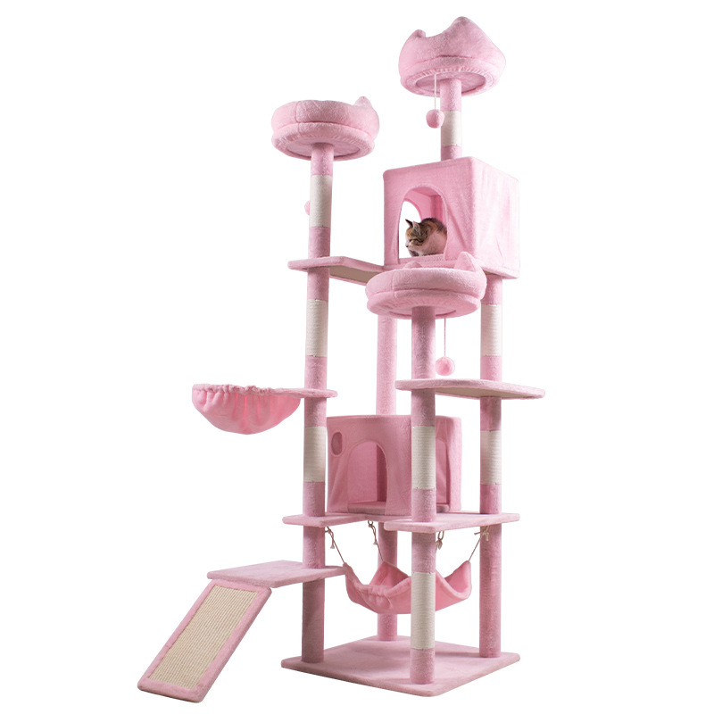 Folding board cat climbing frame, comfortable cat bed with large space, scratch-resistant and wear-resistant, fully functional and high-quality plush