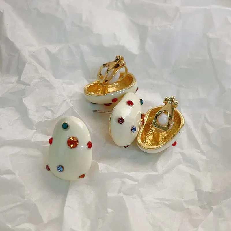 Fashion Colorful Zircon Water Droplet Earrings For Women Exquisite White Oil Dripping Irregular Earrings Jewelry Brincos Gift Y250510