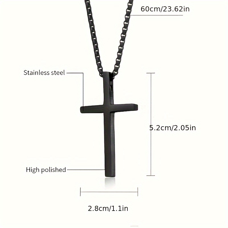 Modern Unisex Cross Design TiSteel Necklace for Everyday Wear - Corrosion-Free